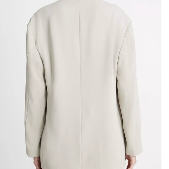 Vince Crepe Double-Breasted Blazer Sepia Size 4 - Picture 4 of 8